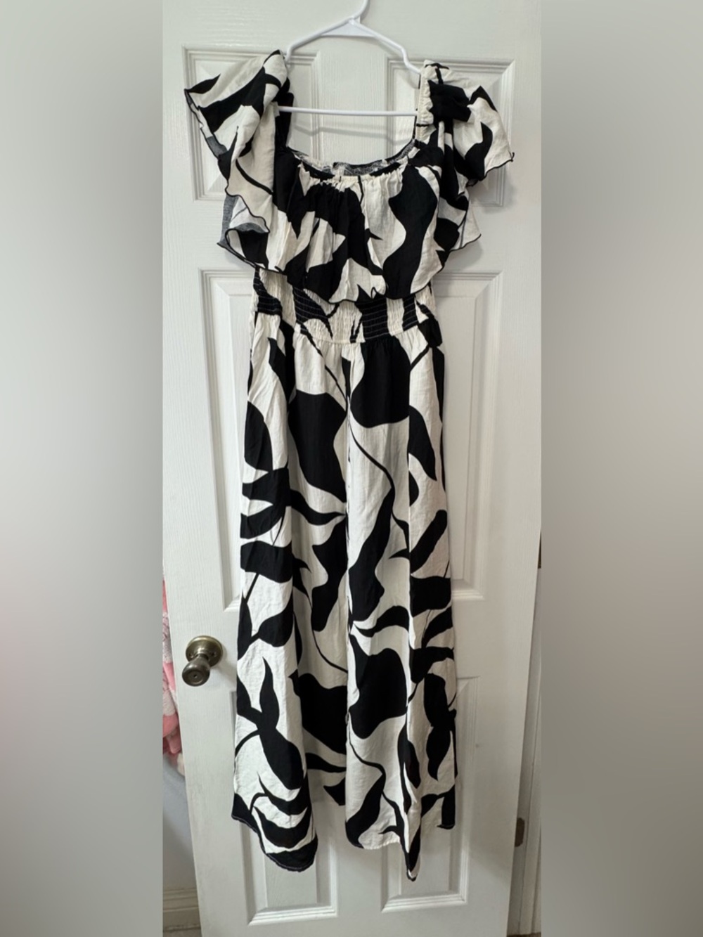 Black & White Wide-Leg maxi dress - Elastic Waist